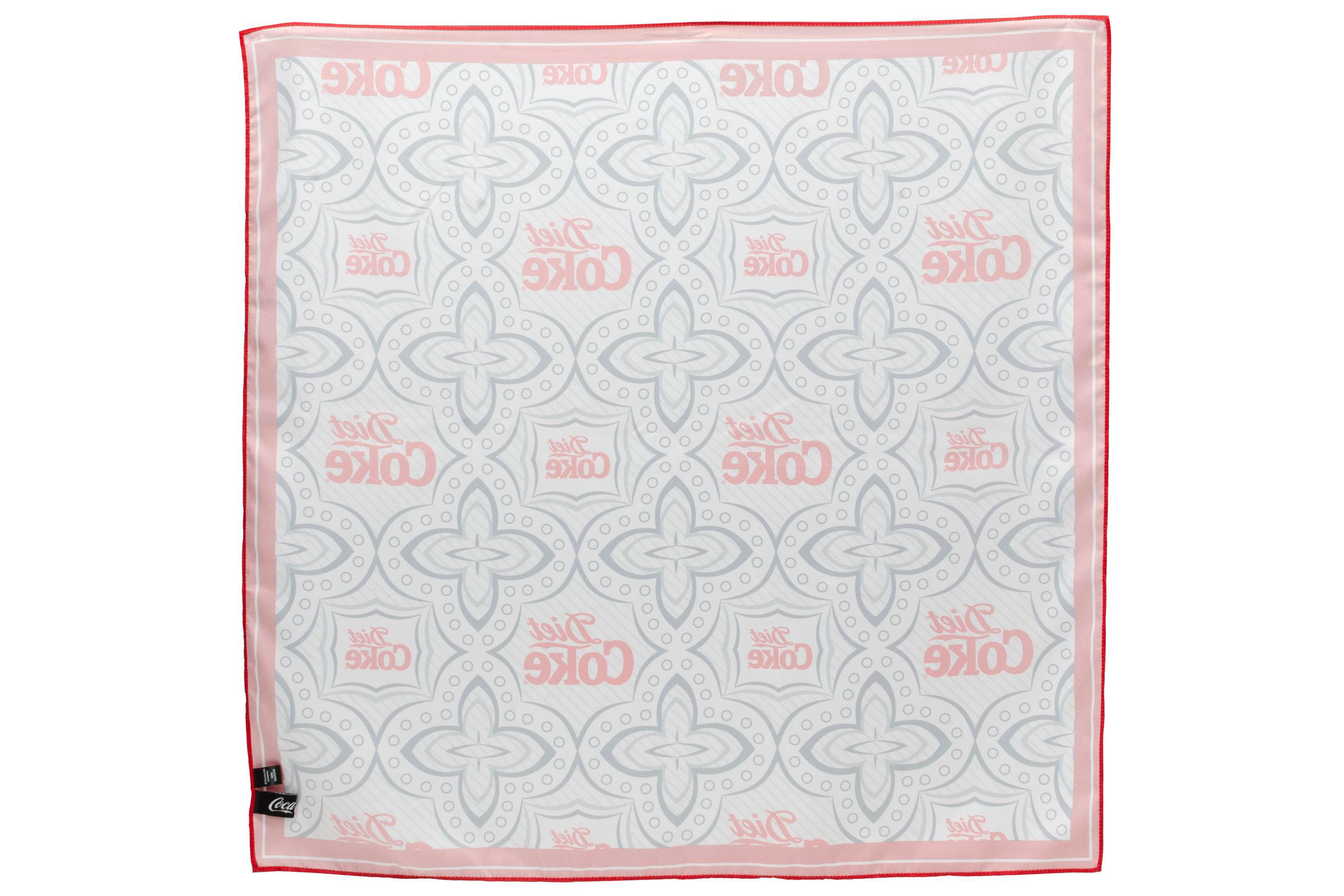 Satin Diet Coke Print Grey Scarf