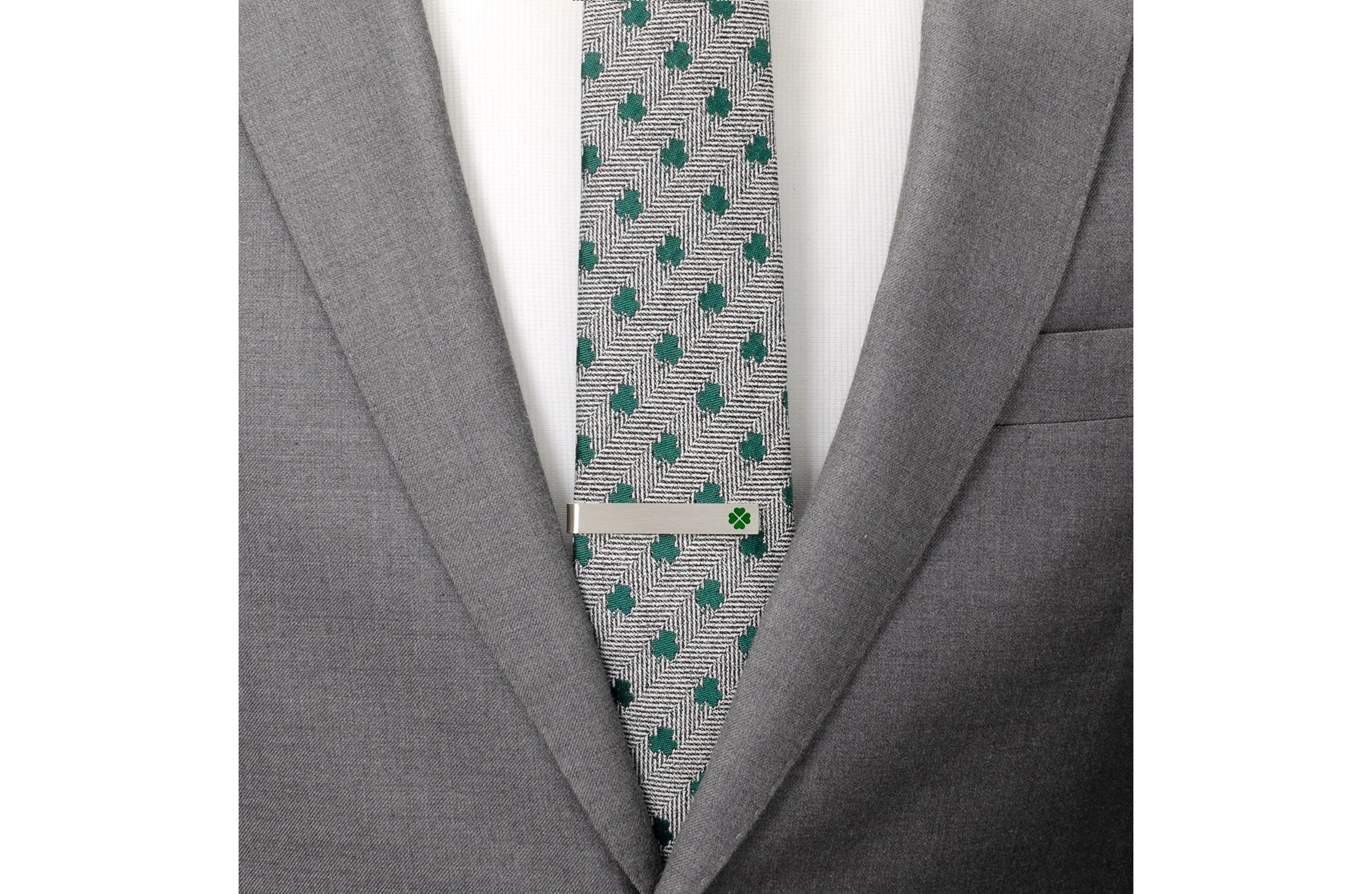 Shamrock Hidden Message Tie Bar