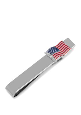 Cufflinks Inc Men's Waving American Flag Tie Bar