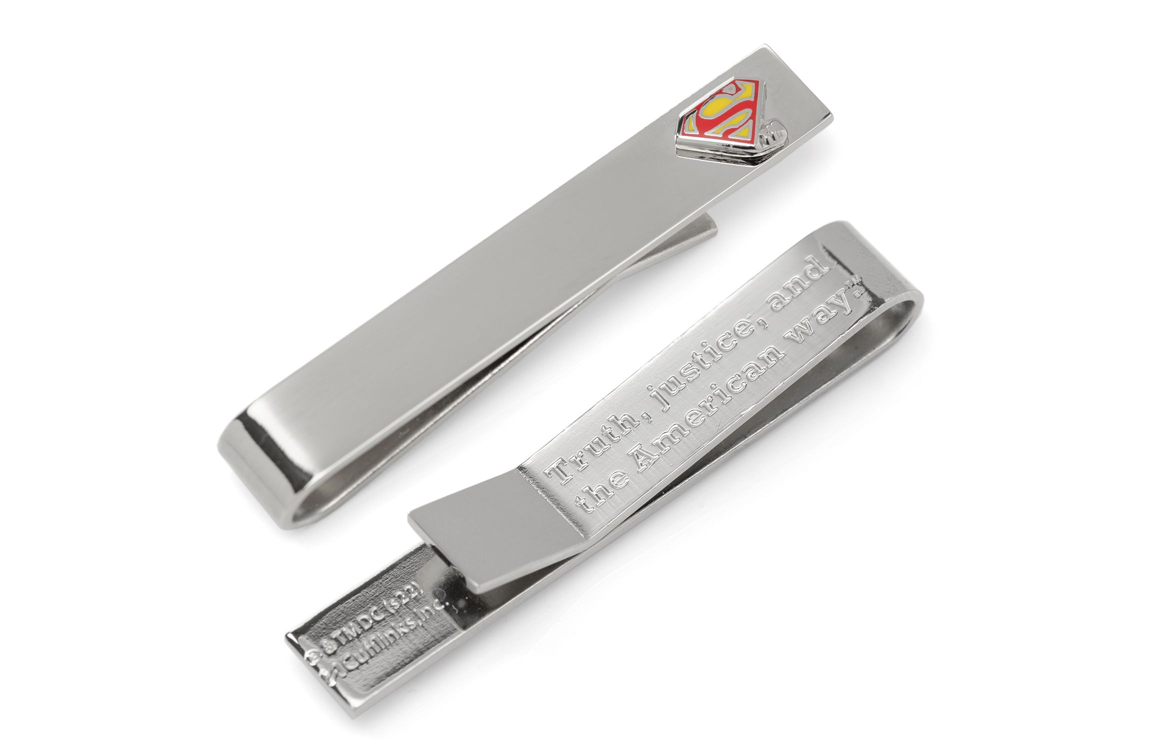 Superman Hidden Message Silver Tie Bar