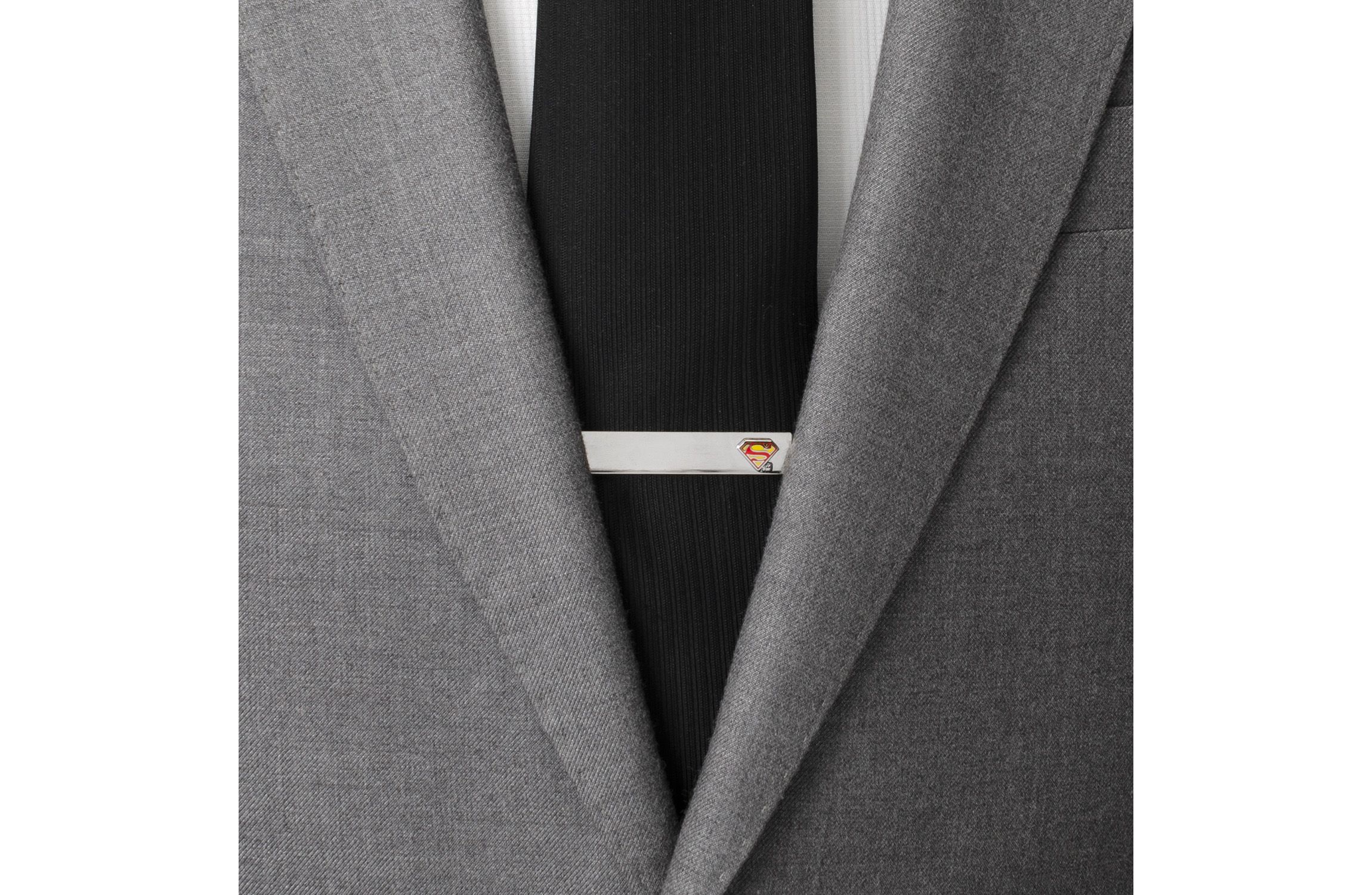 Superman Hidden Message Silver Tie Bar