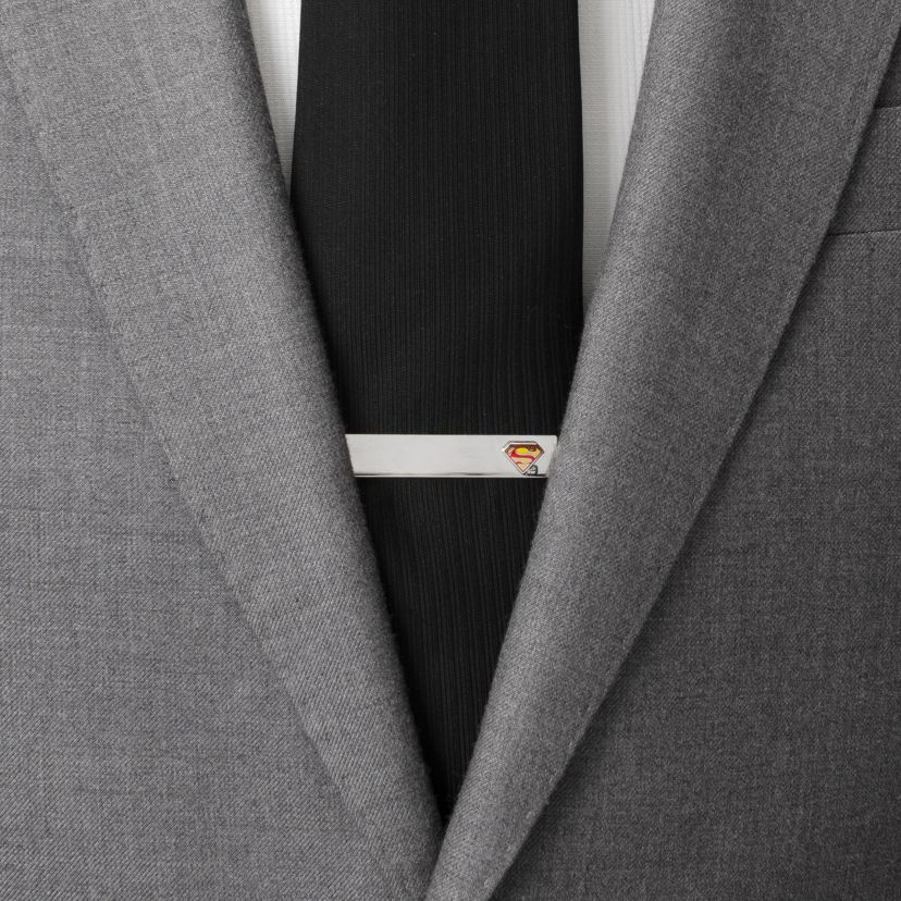 Superman Hidden Message Silver Tie Bar