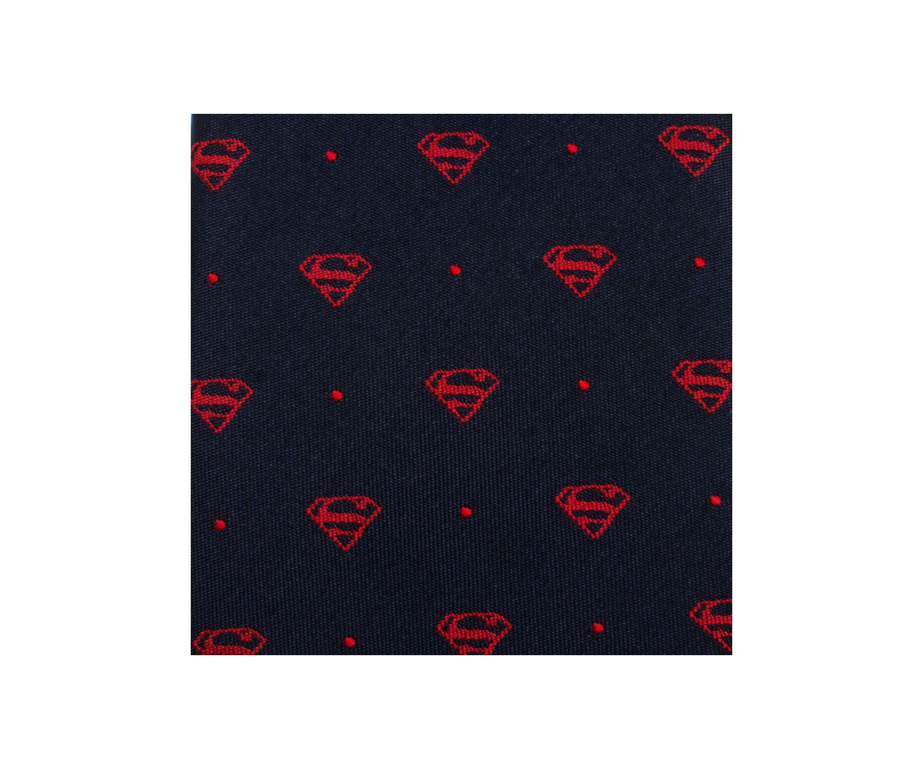 Superman Shield Navy and Red Dot Tie