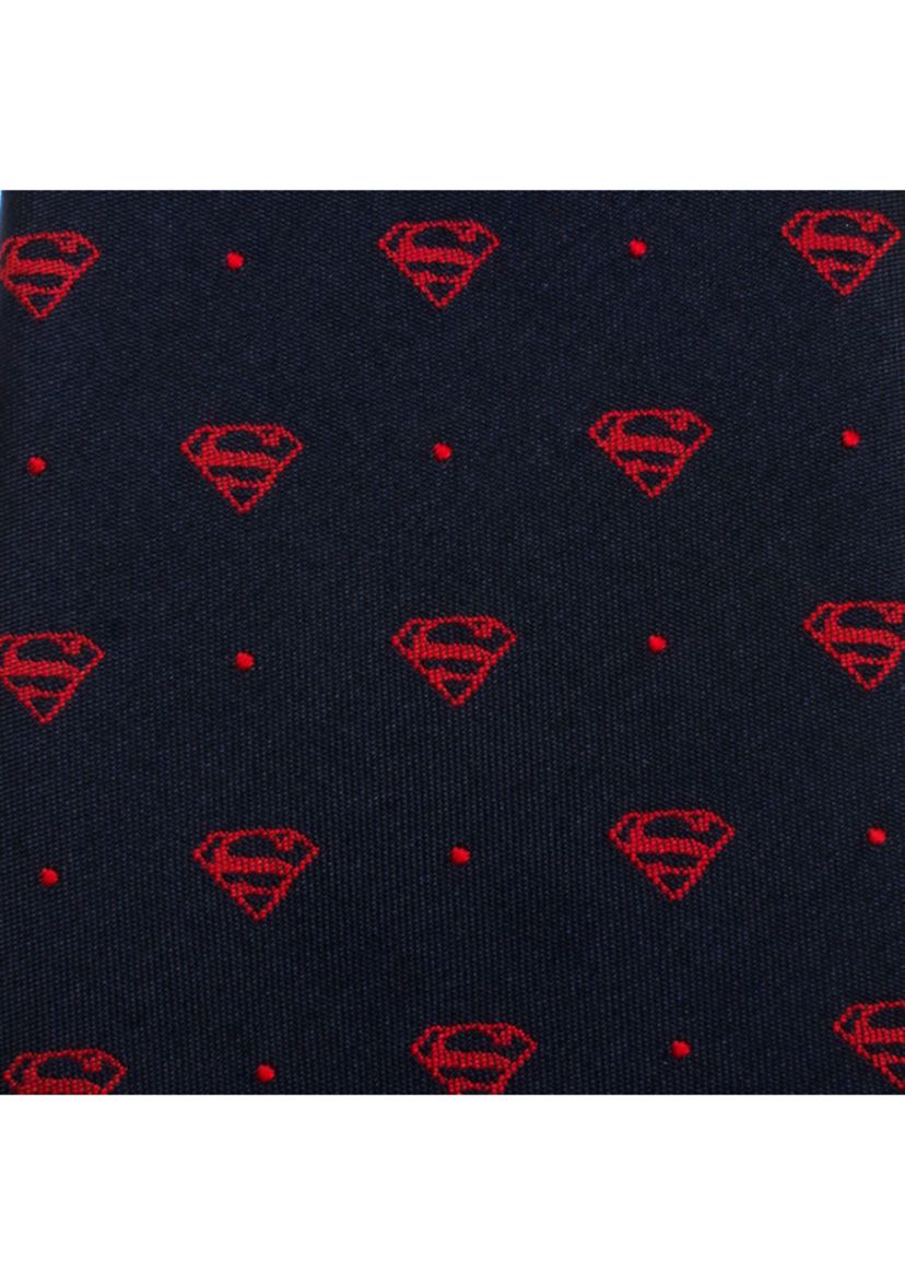Superman Shield Navy and Red Dot Tie