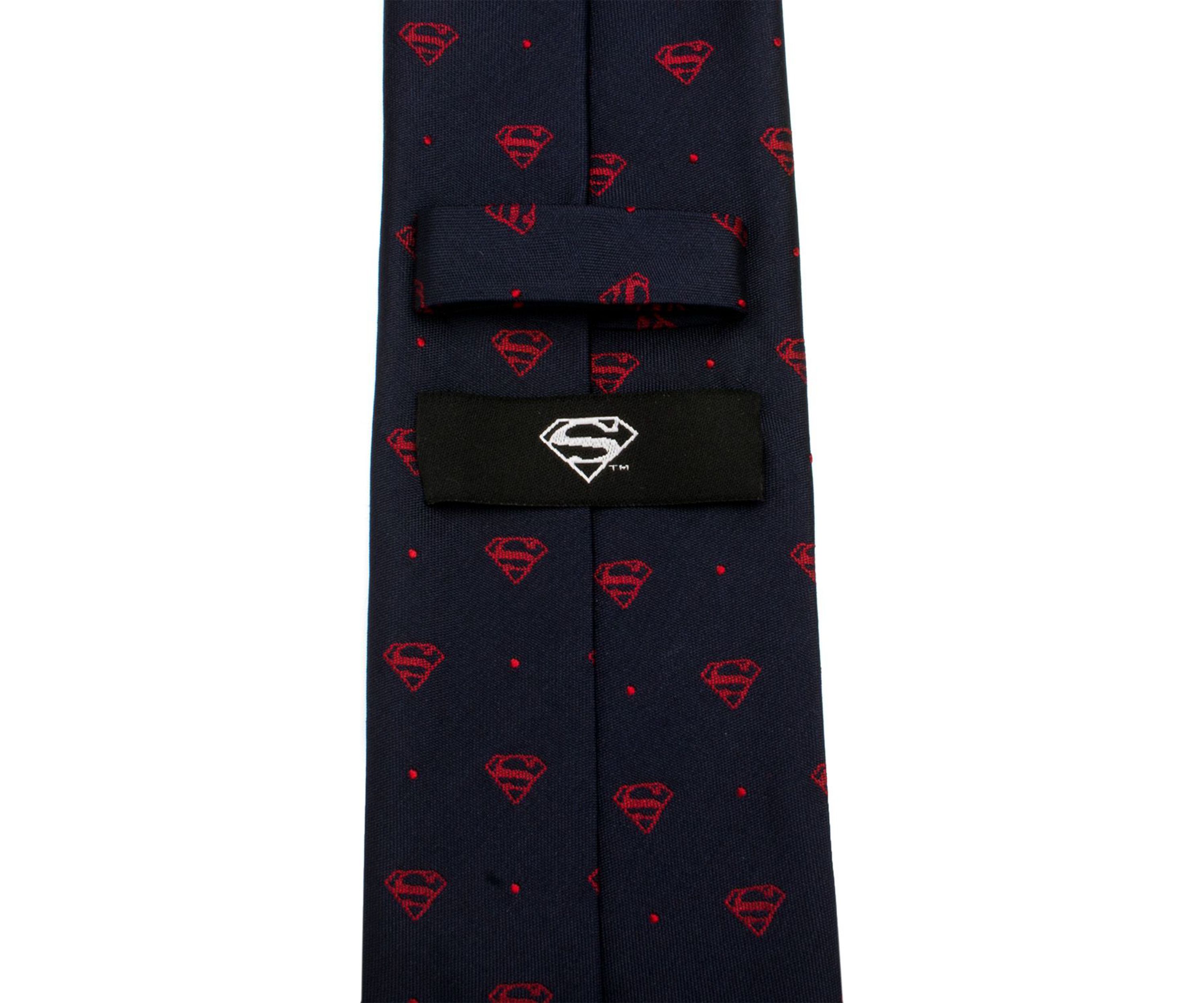 Superman Shield Navy and Red Dot Tie