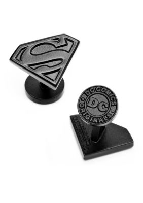 Satin Black Superman Shield Cufflinks