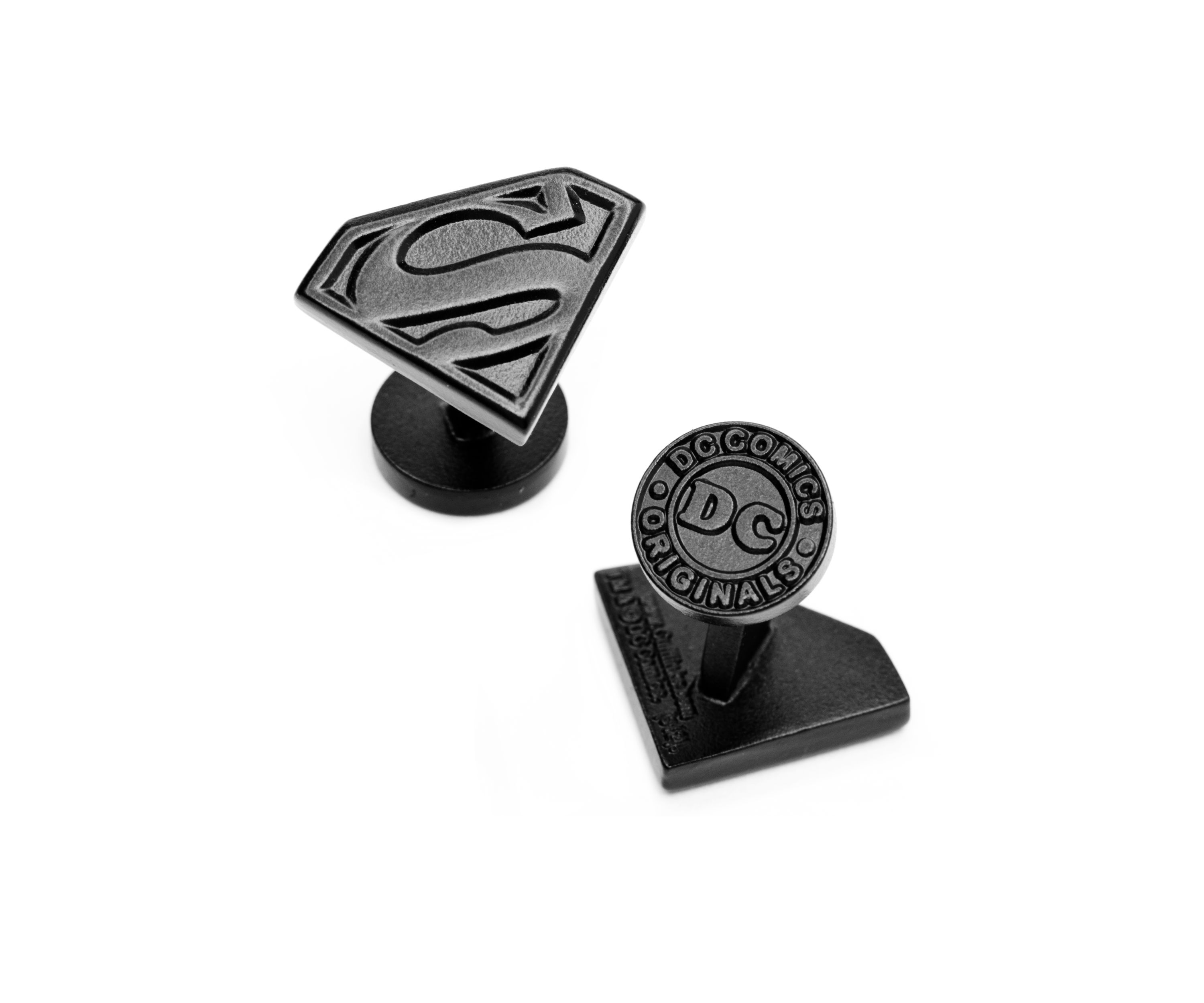 Satin Black Superman Shield Cufflinks