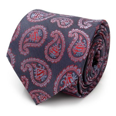 DC COMICS Men's Red and Blue Superman Paisley Tie