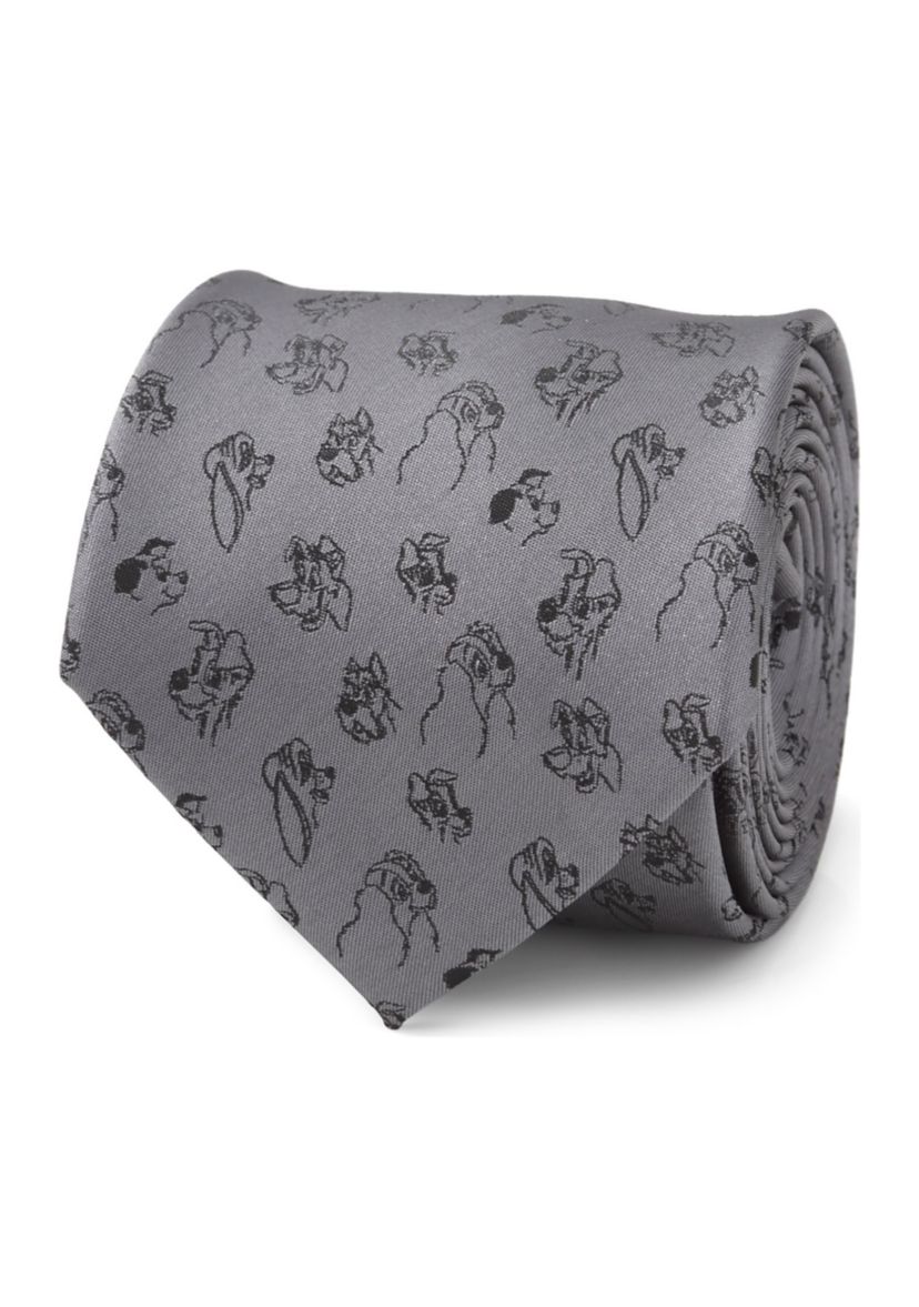 Dog Print Grey Tie