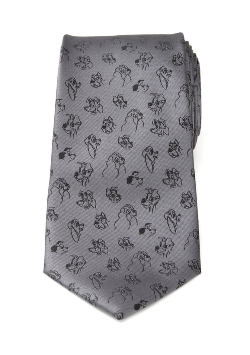 Dog Print Grey Tie