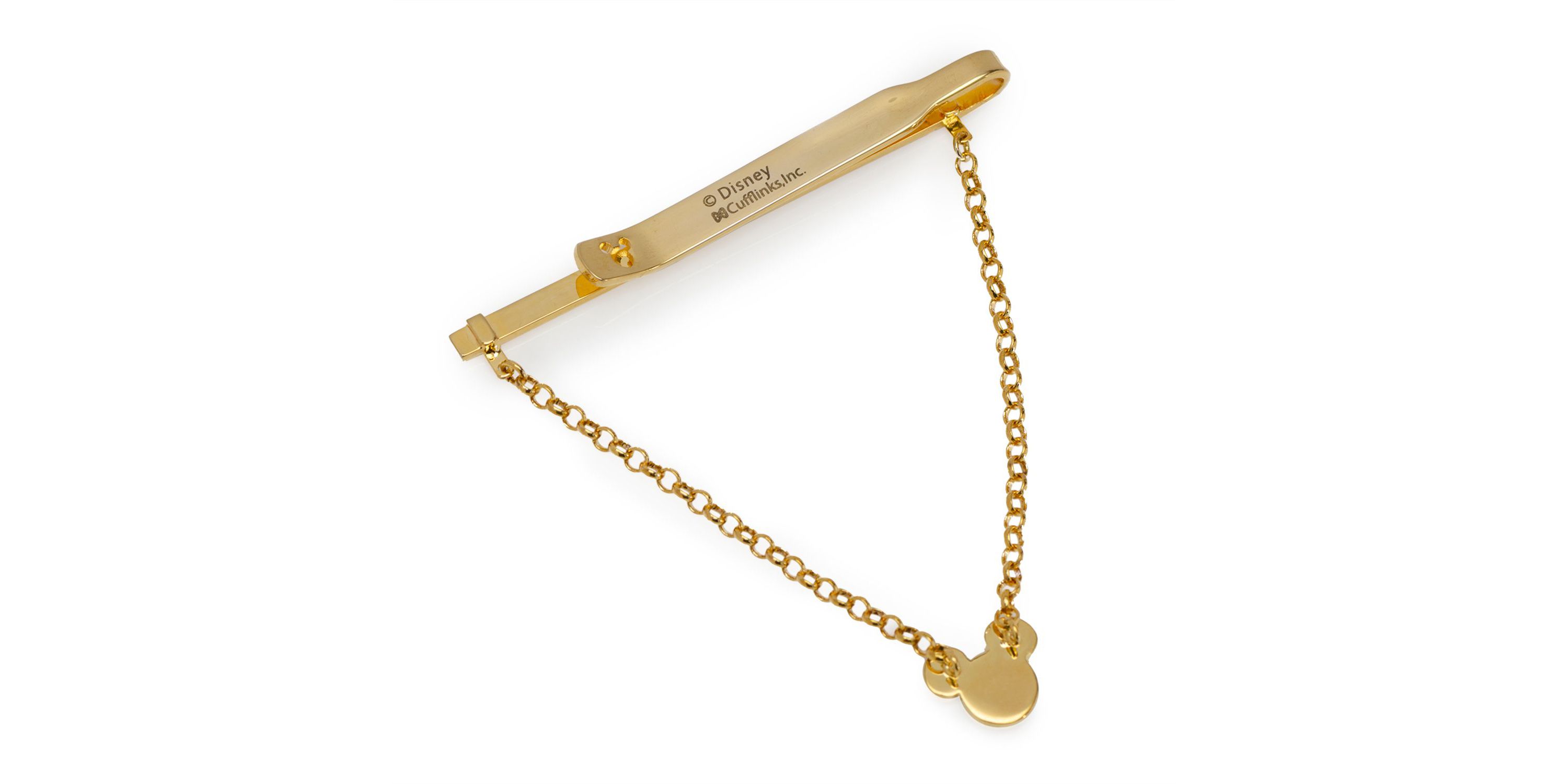 Mickey Gold Crystal Chain Tie Bar