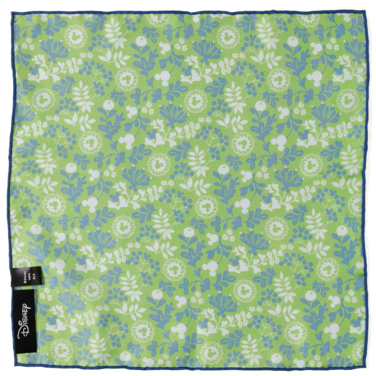 Mickey Floral Green Pocket Square