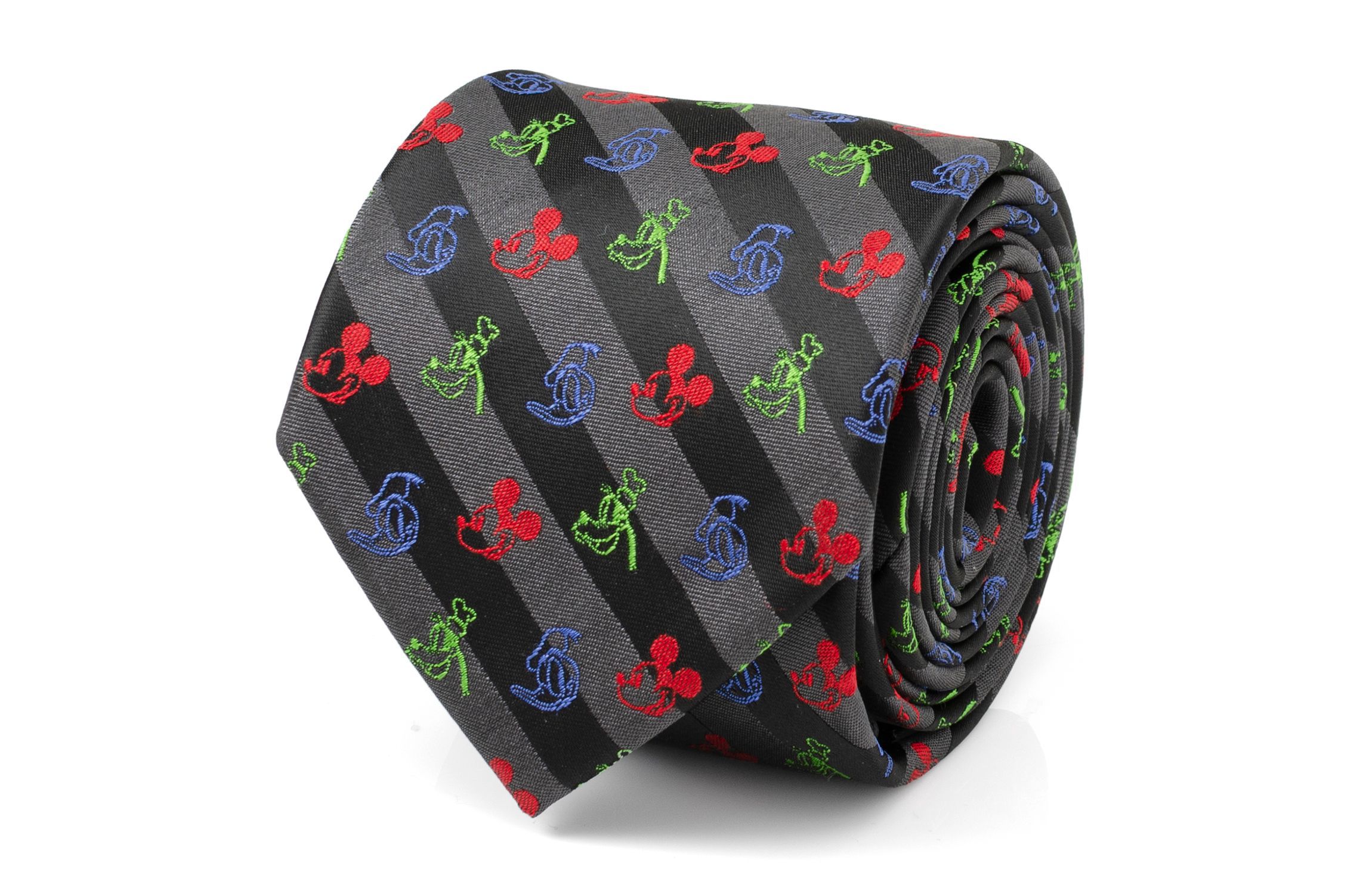 Mickey and Friends Multi Black Stripe Tie