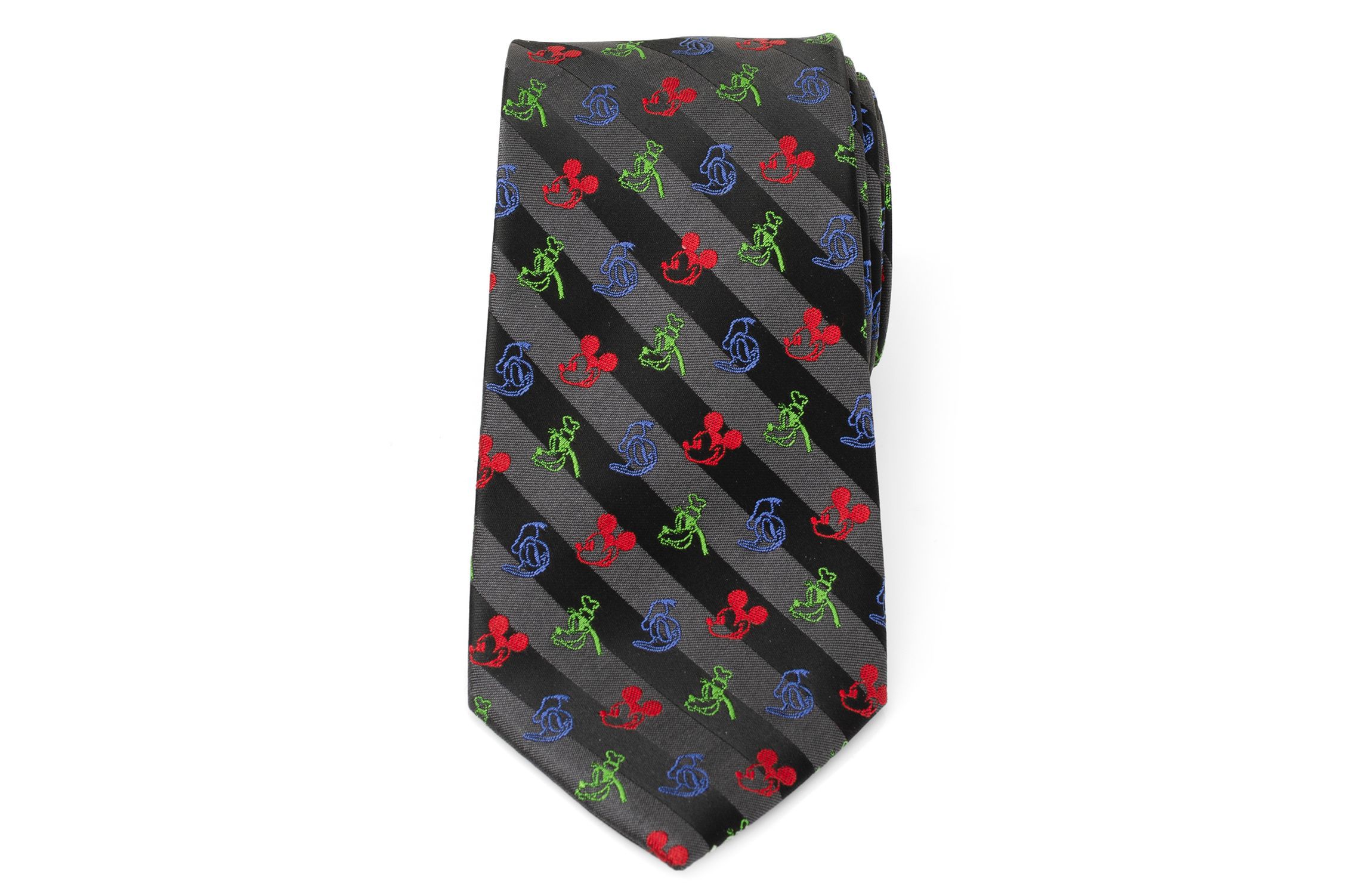 Mickey and Friends Multi Black Stripe Tie