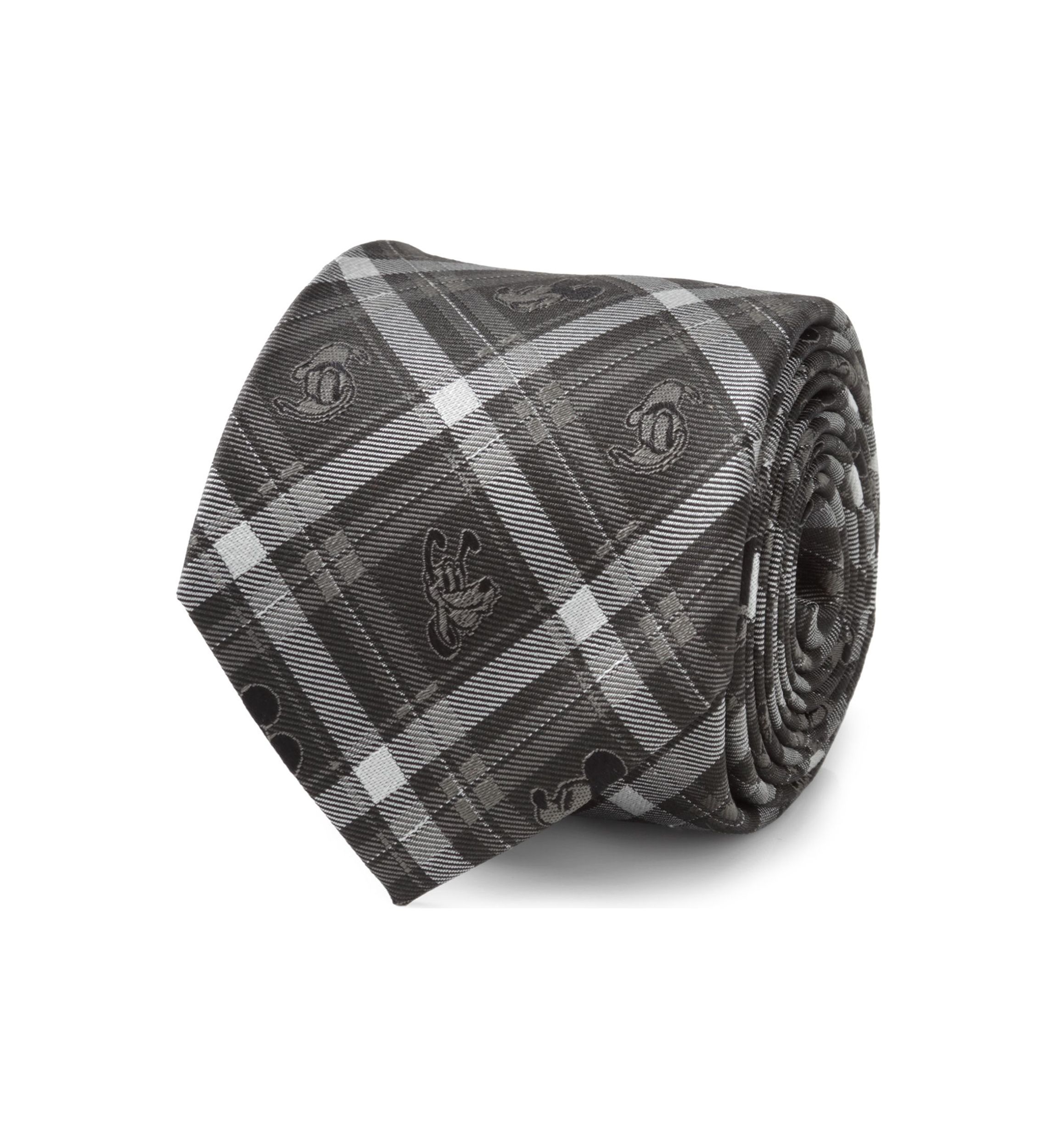 Mickey and Friends Charcoal Plaid Tie