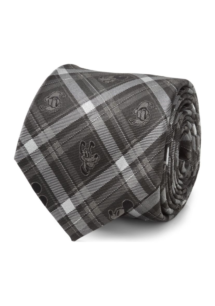 Mickey and Friends Charcoal Plaid Tie