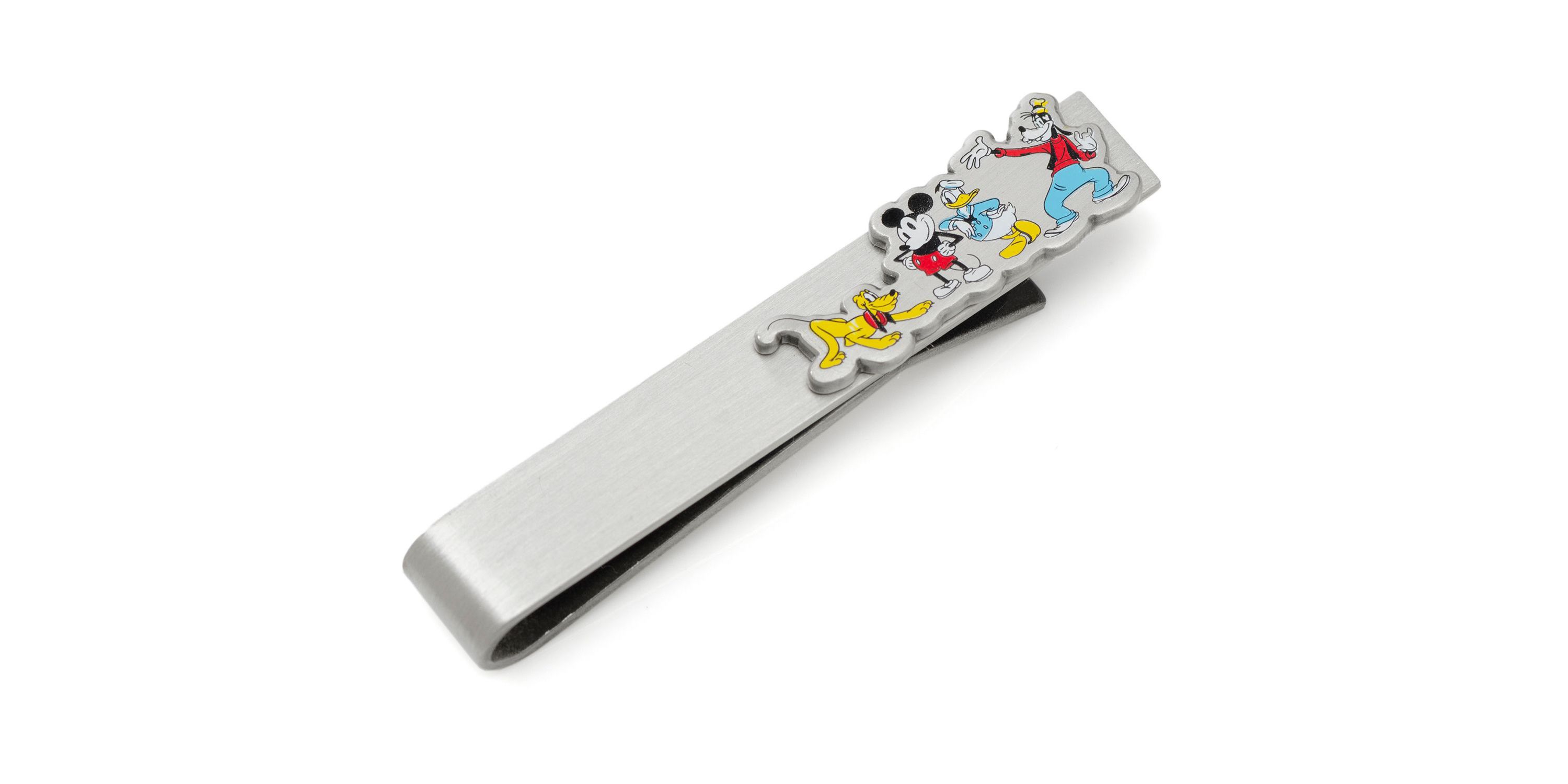 Mickey And Friends Printed Silver Tie Bar