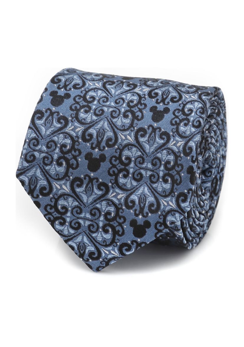 Mickey Mouse Damask Tile Blue Tie