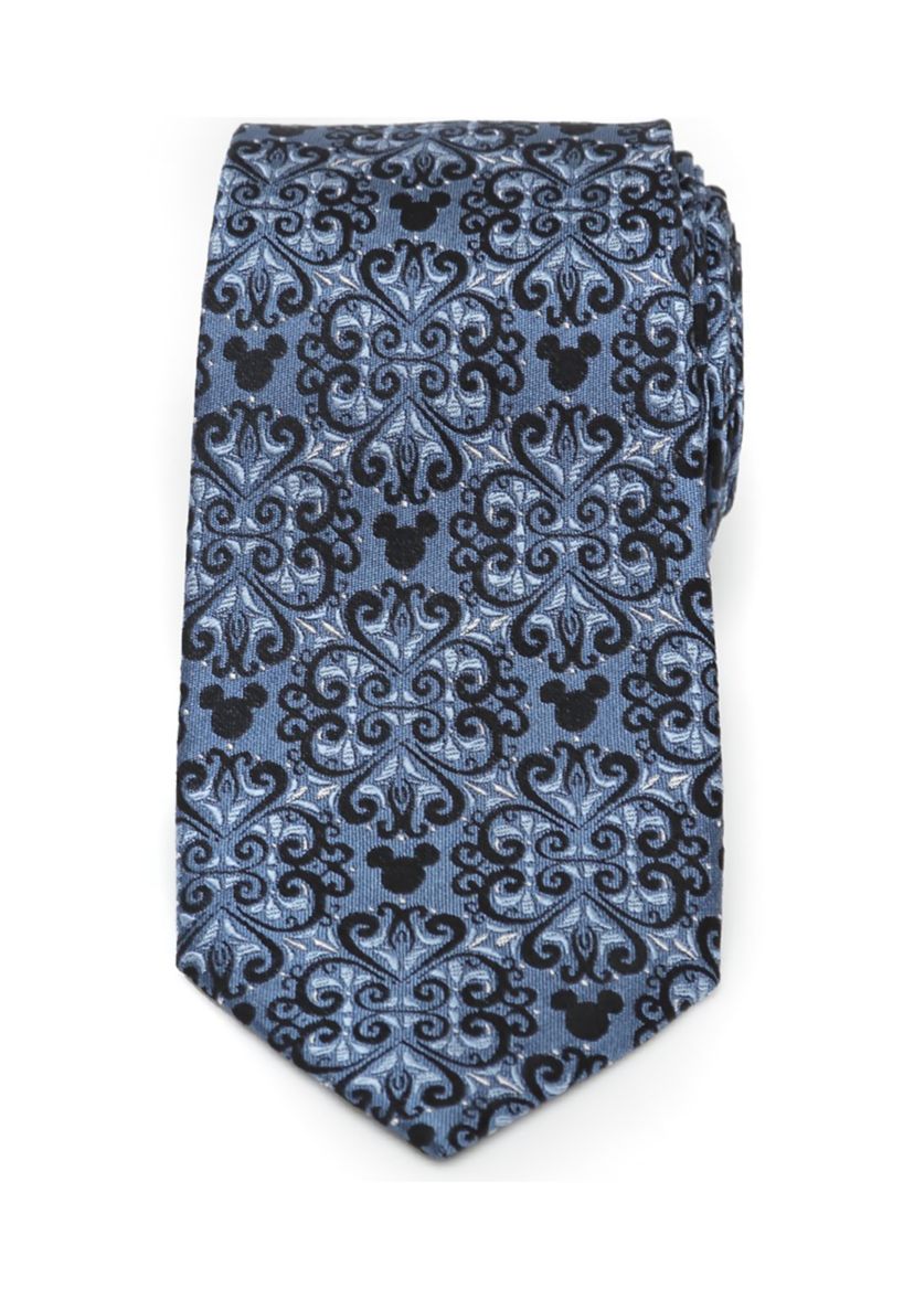 Mickey Mouse Damask Tile Blue Tie
