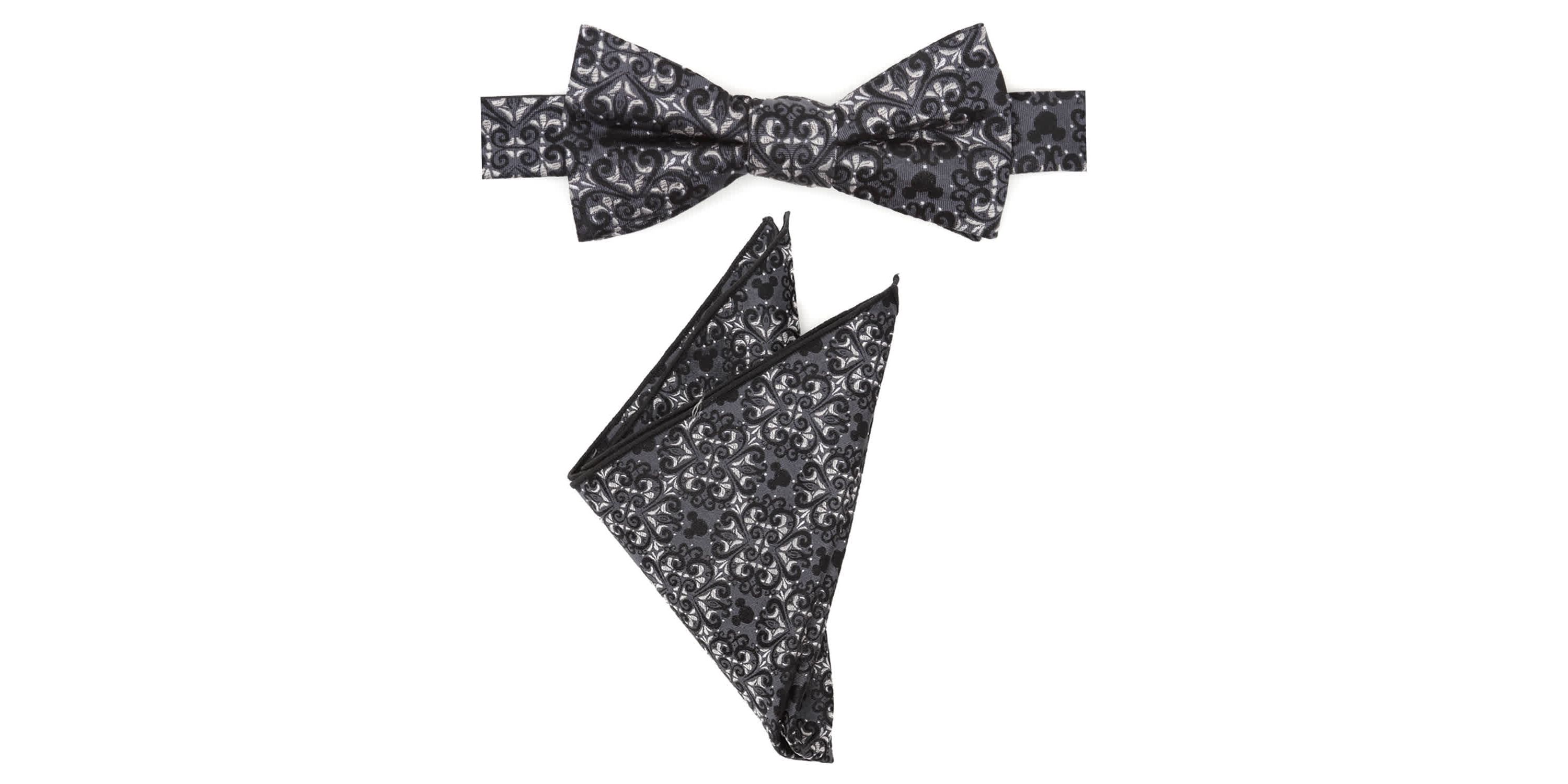 Mickey Mouse Damask Pocket Square and Bow Tie Gift Set