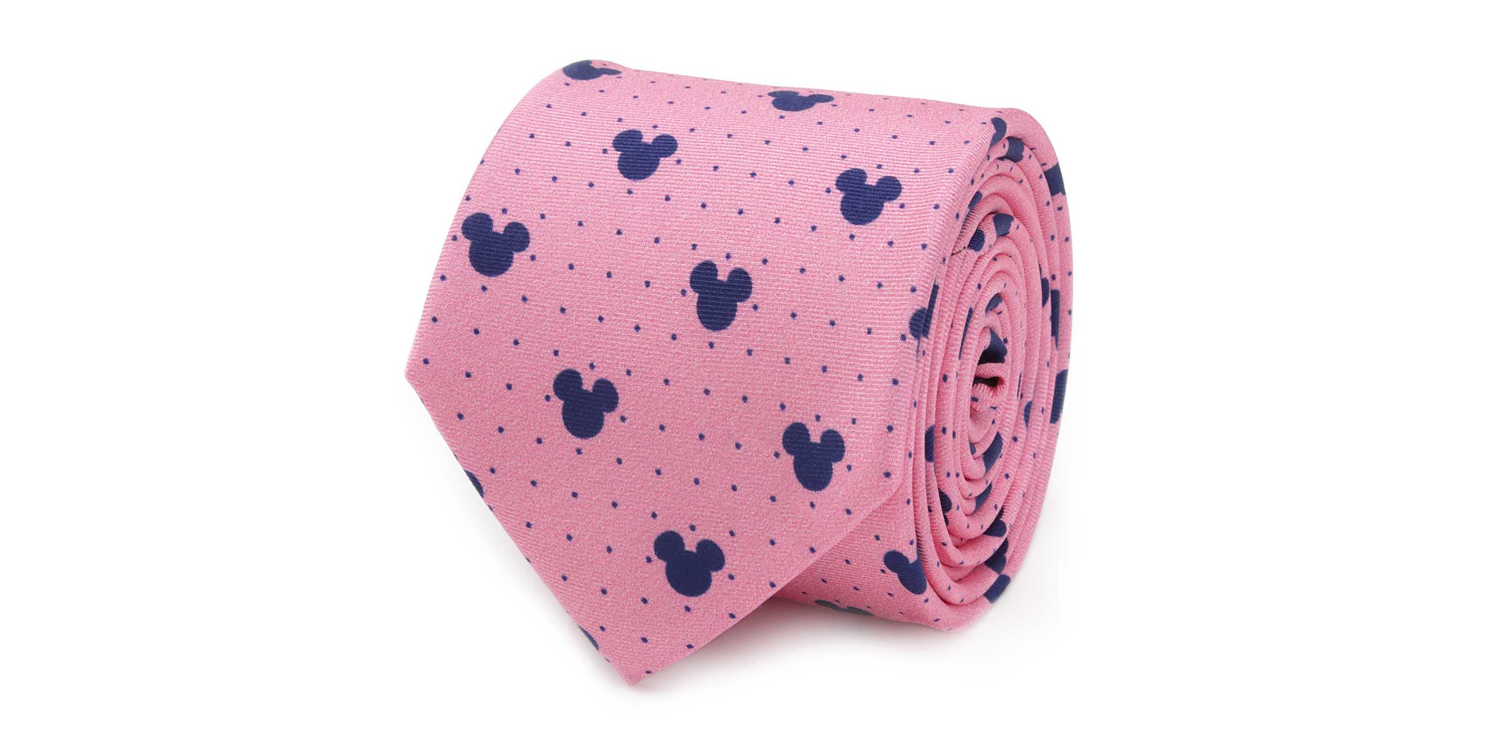 Mickey Mouse Dot Pink Tie and Pocket Square Gift Set