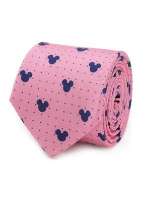 Men's Mickey Mouse Dot Pink Tie