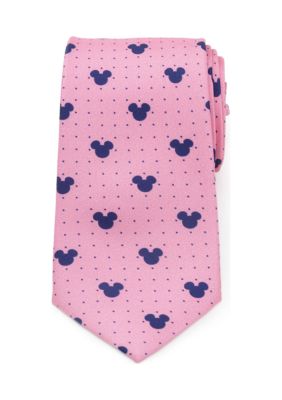 Men's Mickey Mouse Dot Pink Tie