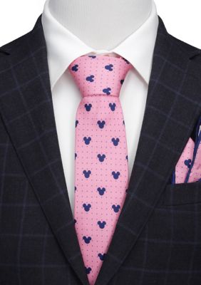 Men's Mickey Mouse Dot Pink Tie