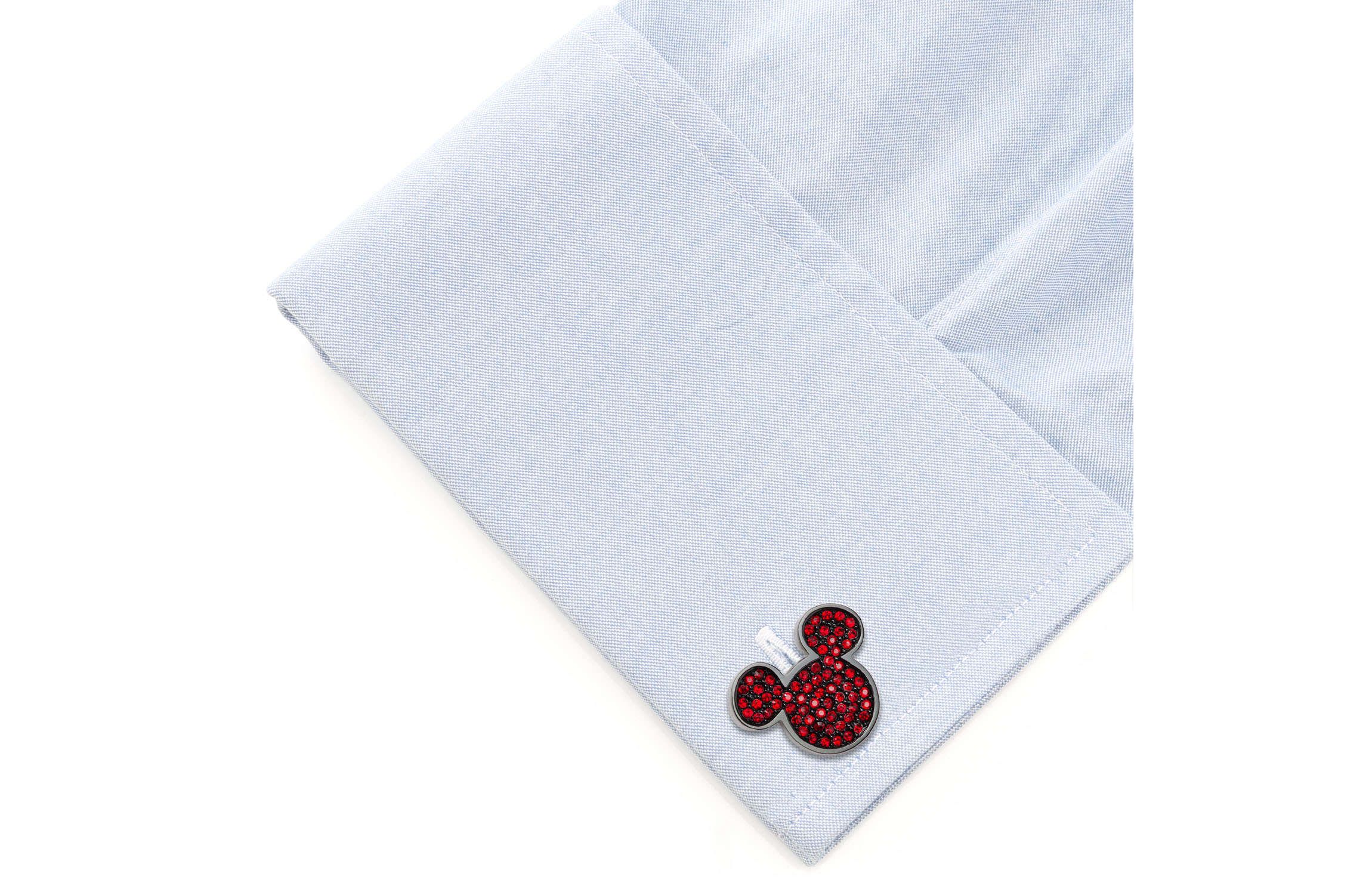 Mickey Mouse Maroon Crystal Cufflinks