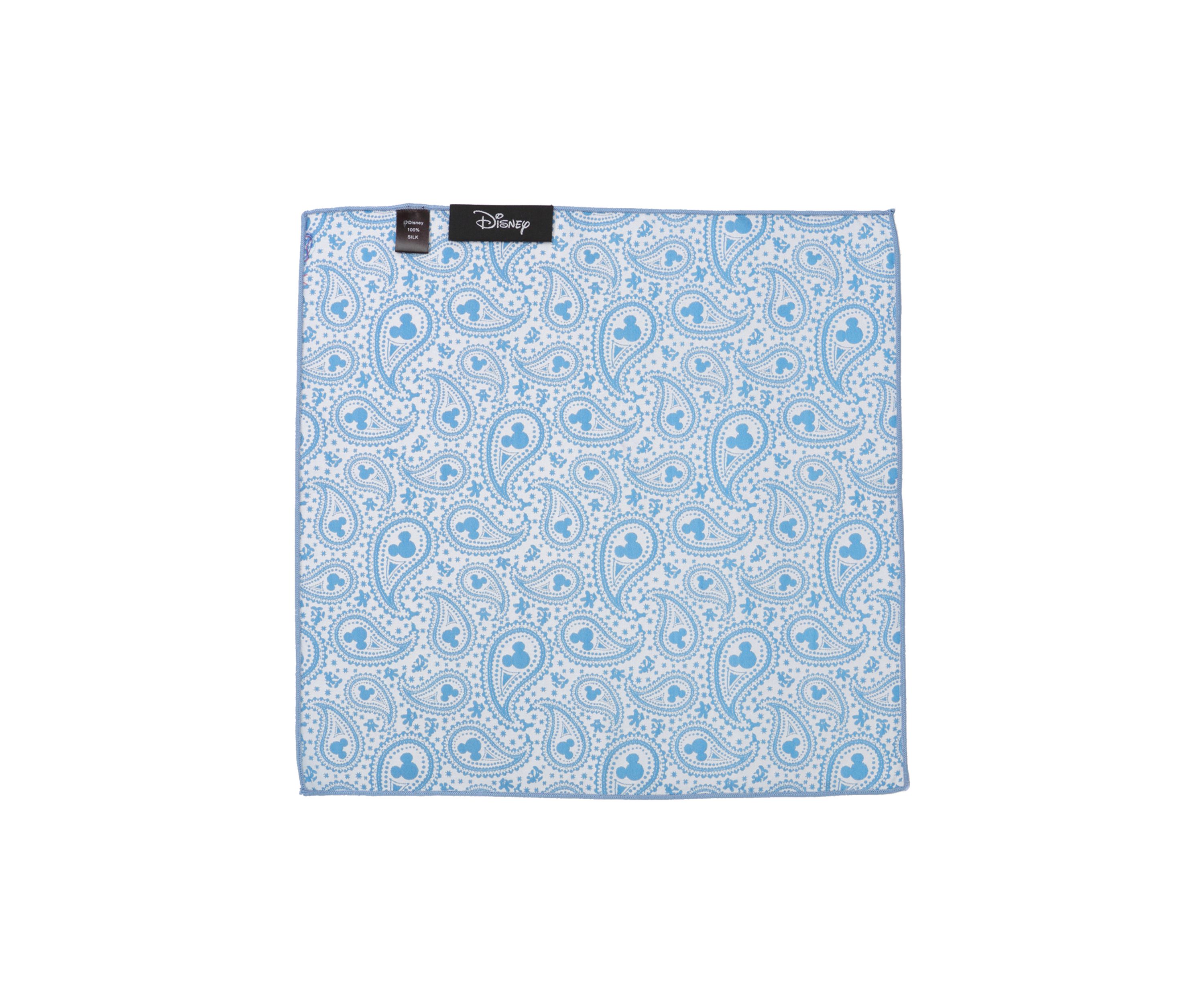 Mickey Mouse Paisley Teal Pocket Square