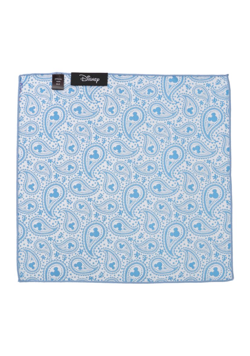 Mickey Mouse Paisley Teal Pocket Square