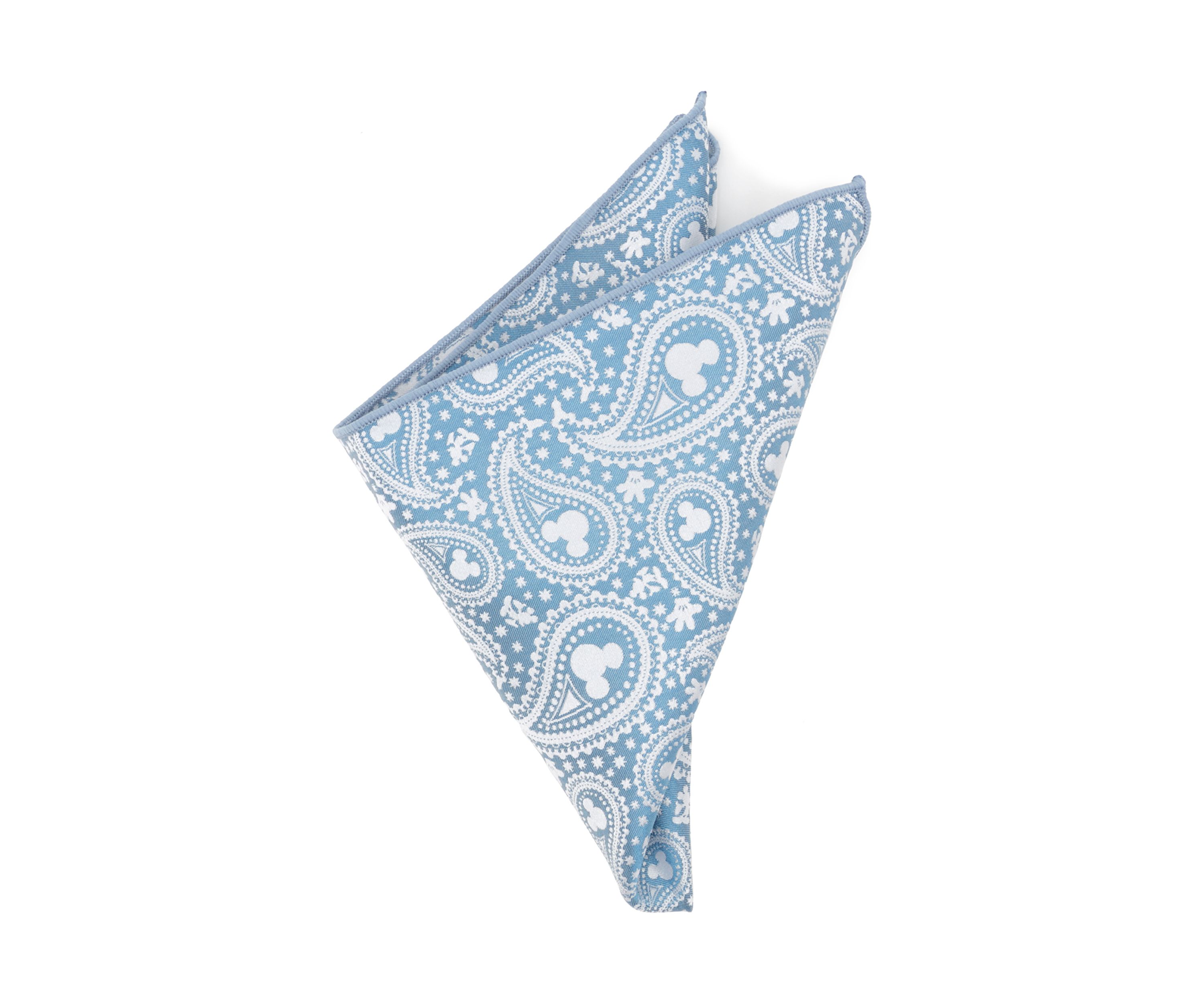 Mickey Mouse Paisley Teal Pocket Square
