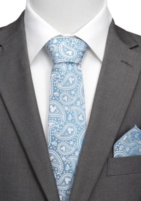 Men's Mickey Mouse Teal Paisley Tie