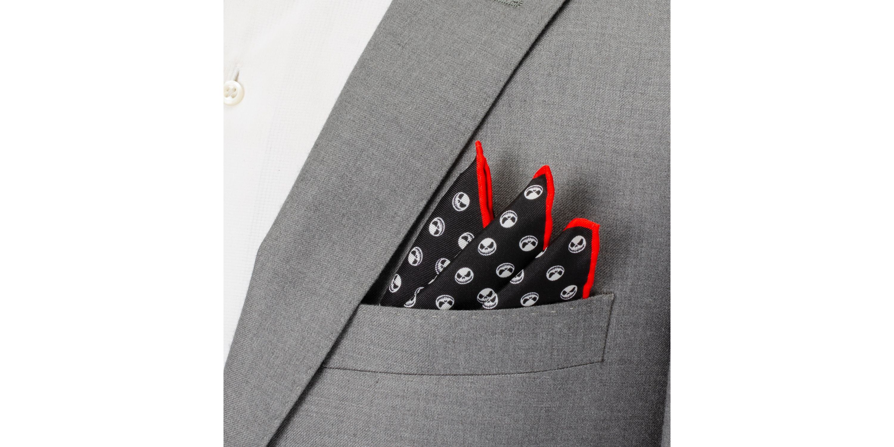 Jack Skellington Black Pocket Square