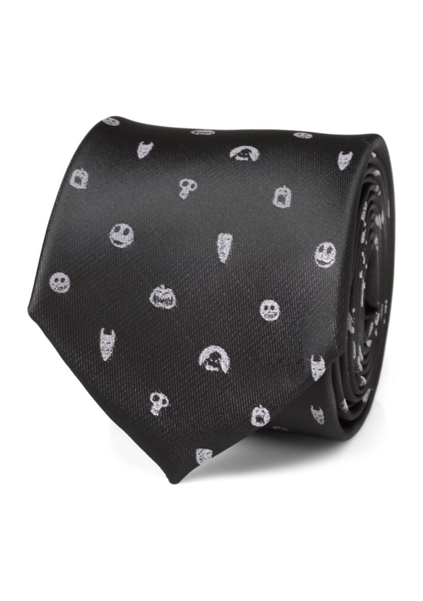 Nightmare Before Christmas Black Gray Tie