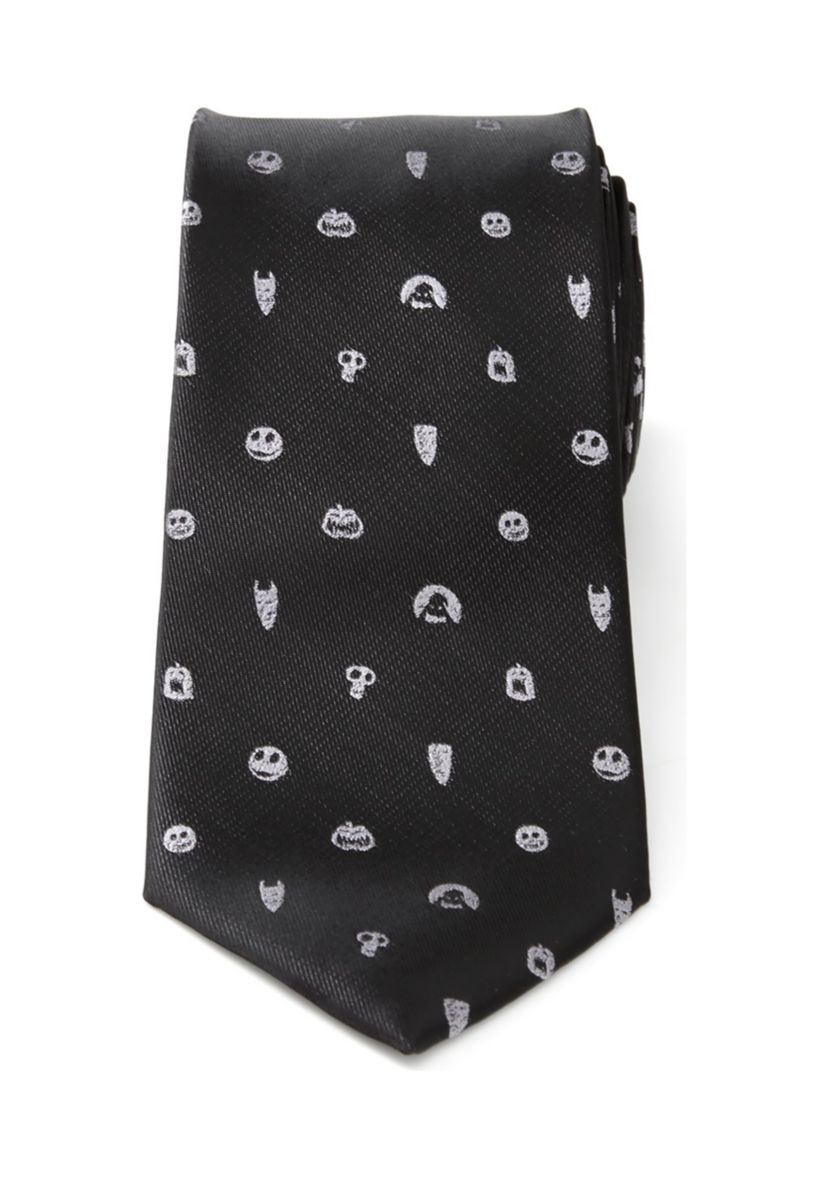Nightmare Before Christmas Black Gray Tie
