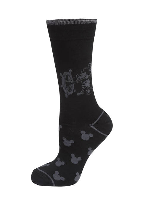 Disney Steamboat Willie Black Socks