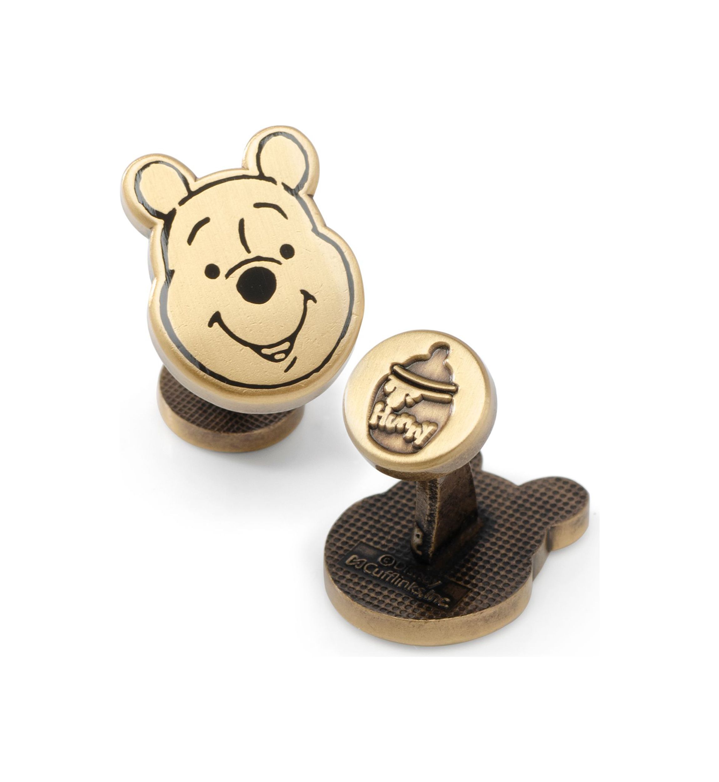 Winnie The Pooh Face Gold Cufflinks