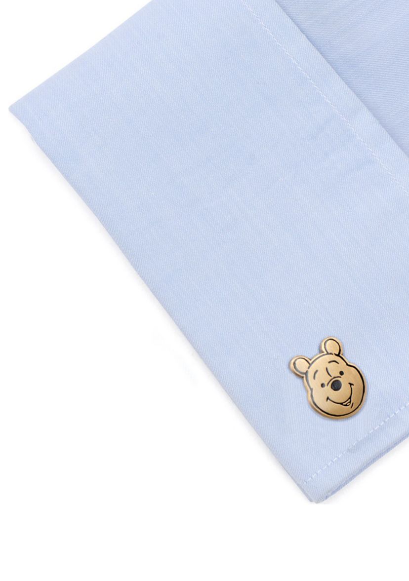 Winnie The Pooh Face Gold Cufflinks