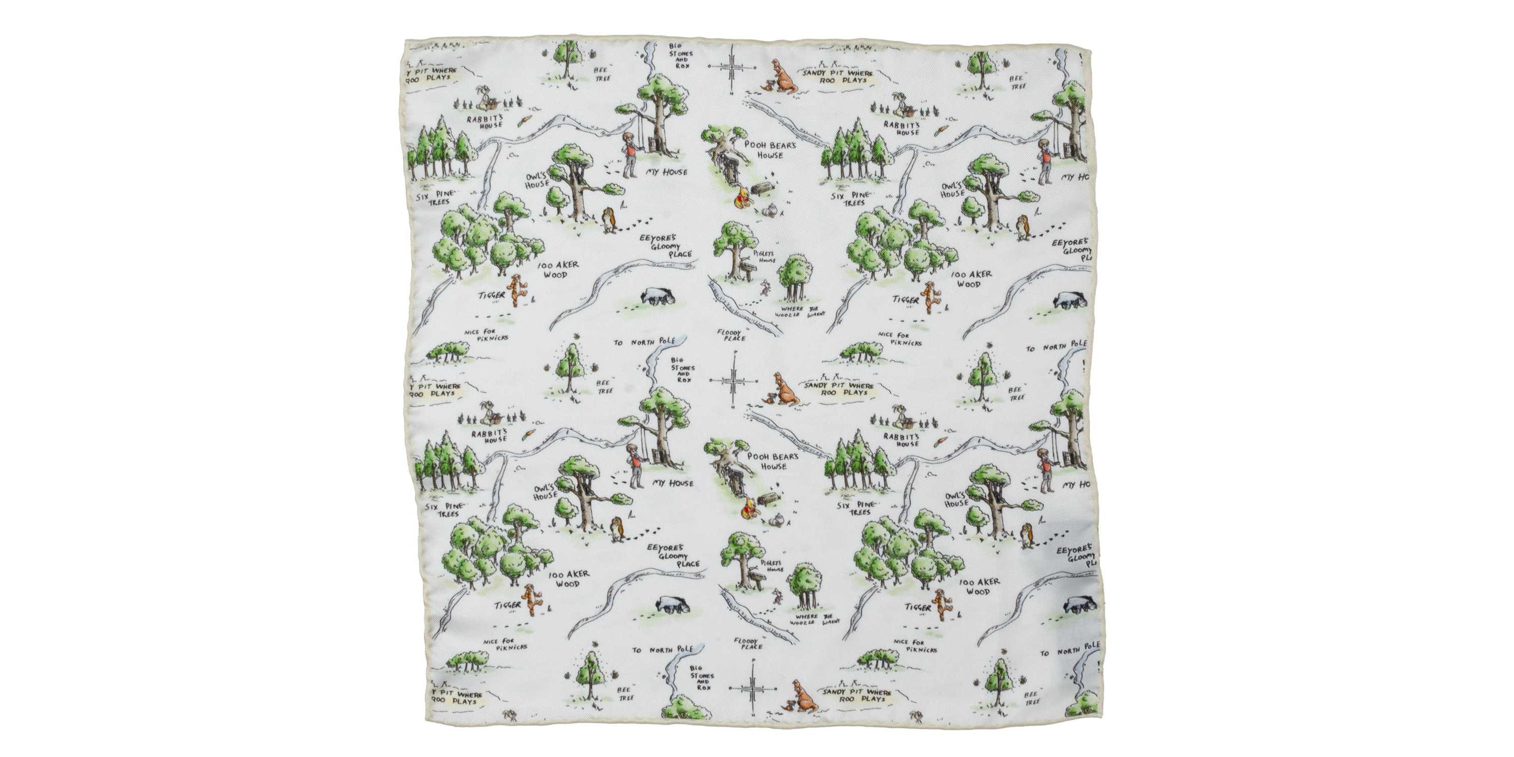 Winnie The Pooh Map Pocket Square