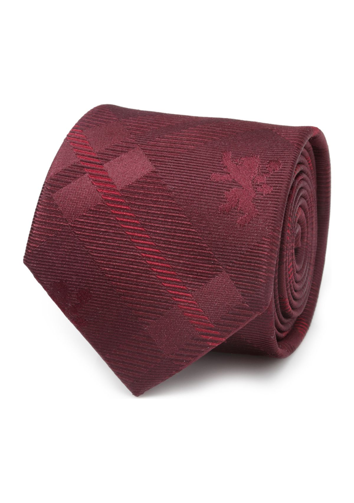 Mens Lannister Lion Red Plaid Silk Tie
