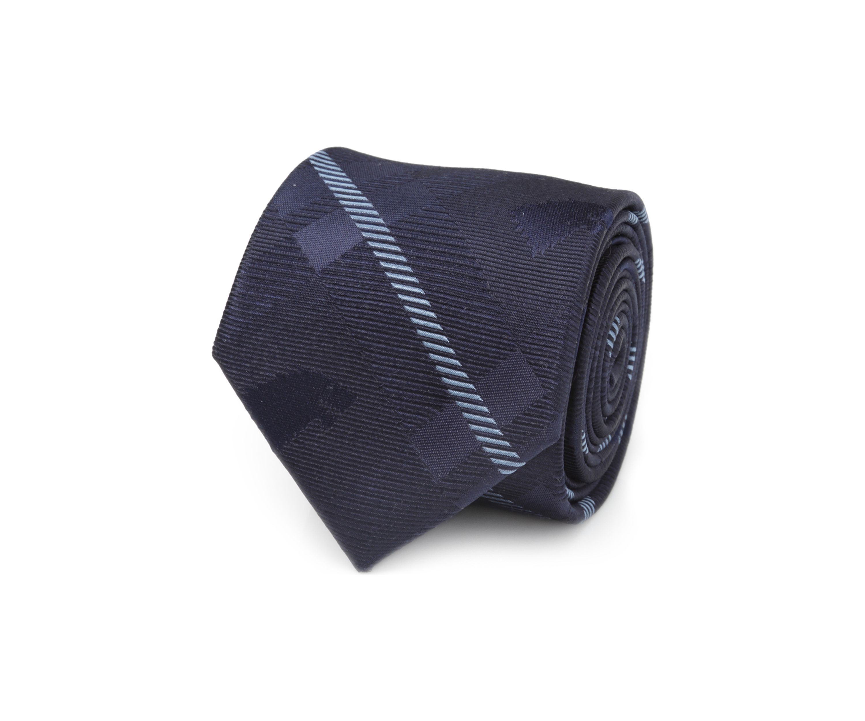 Mens Stark Direwolf Blue Plaid Silk Tie