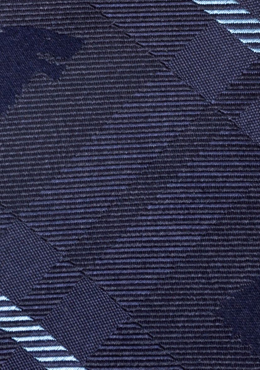 Mens Stark Direwolf Blue Plaid Silk Tie