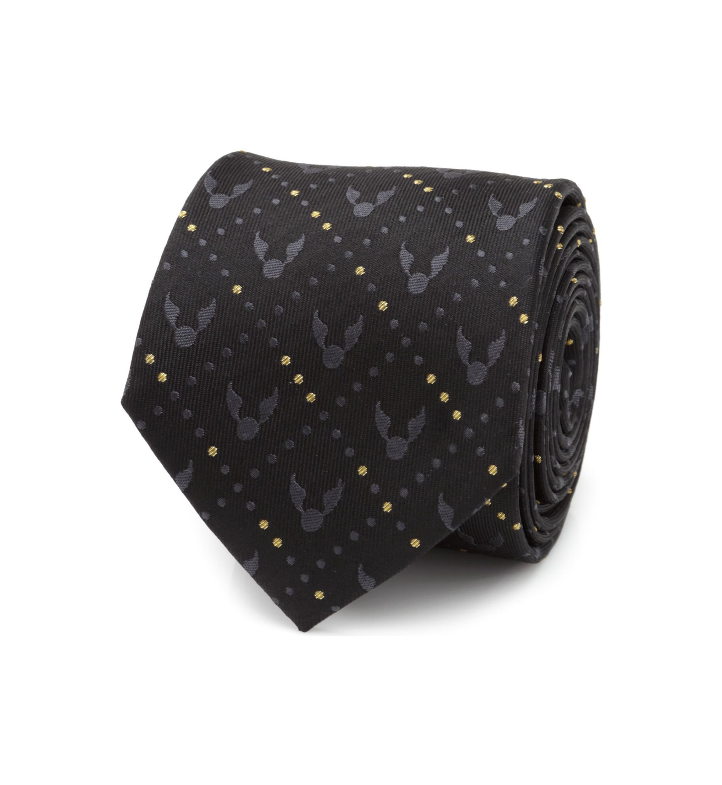 Golden Snitch Black Silk Tie