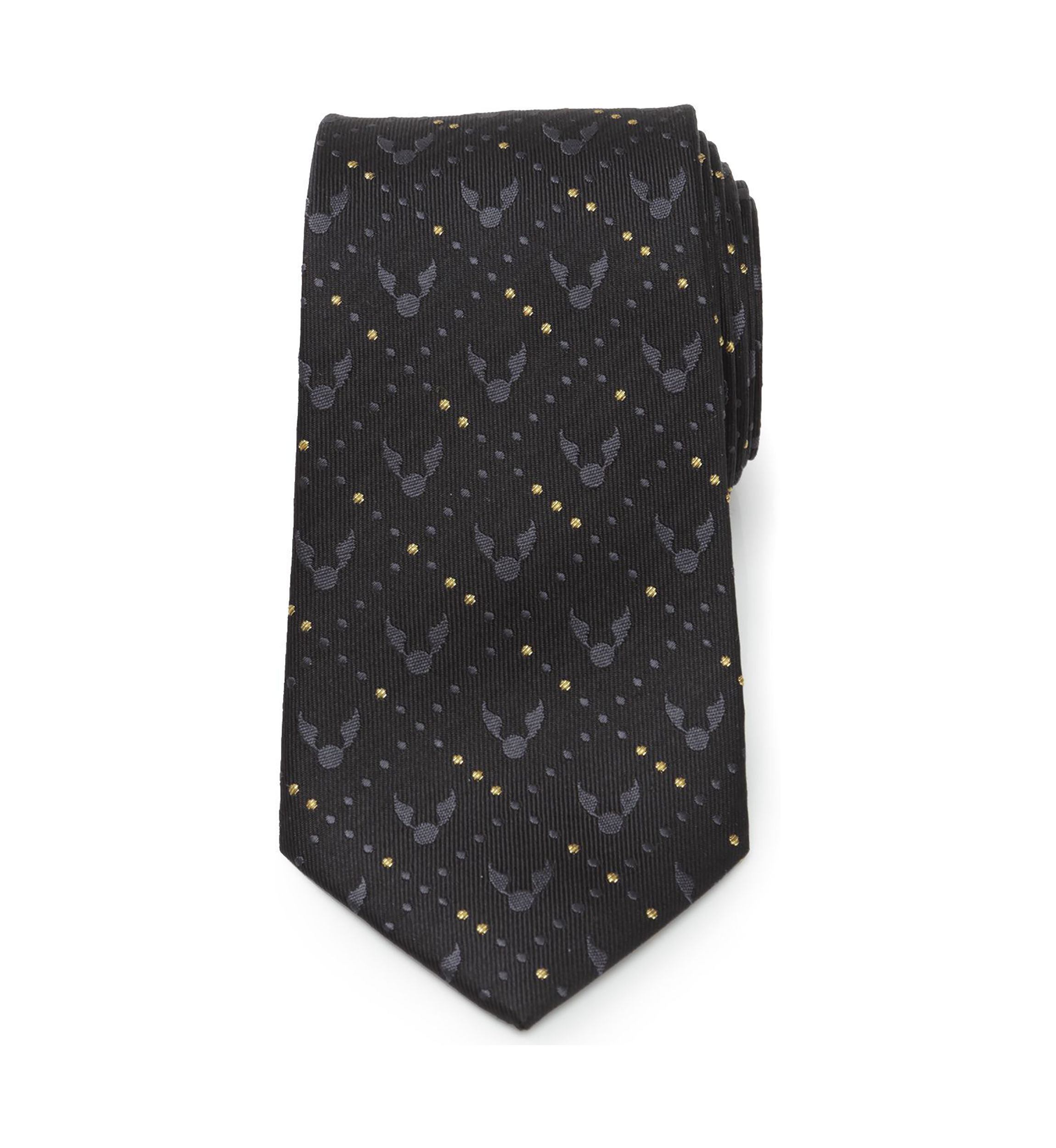 Golden Snitch Black Silk Tie