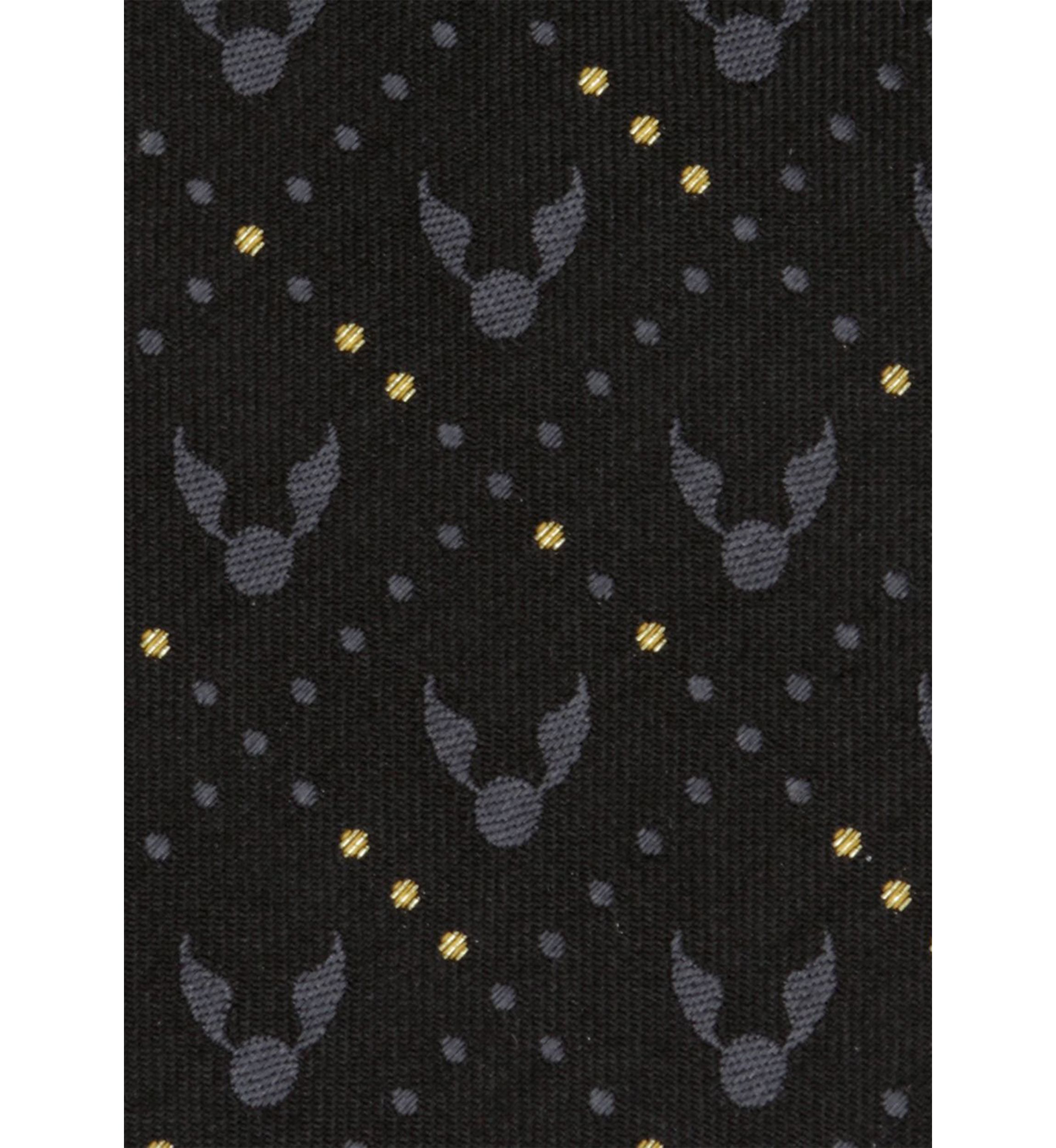 Golden Snitch Black Silk Tie