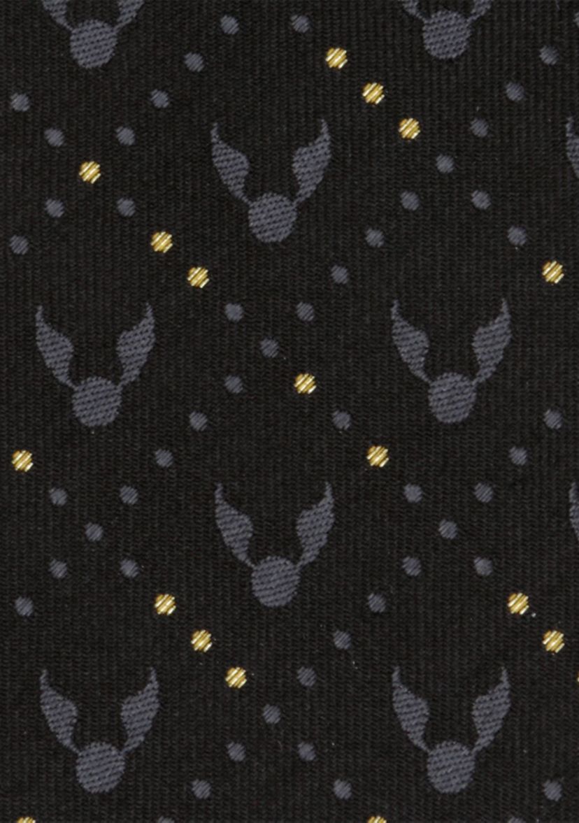 Golden Snitch Black Silk Tie