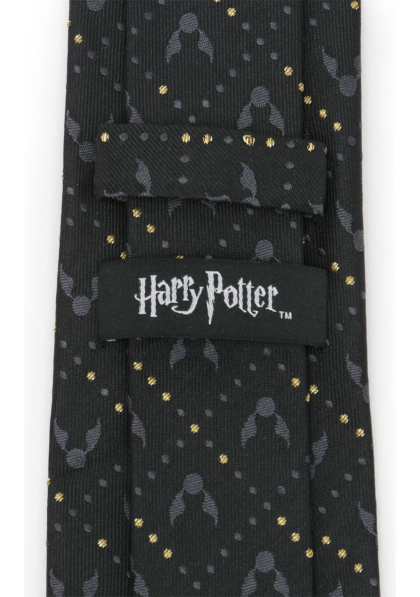 Golden Snitch Black Silk Tie