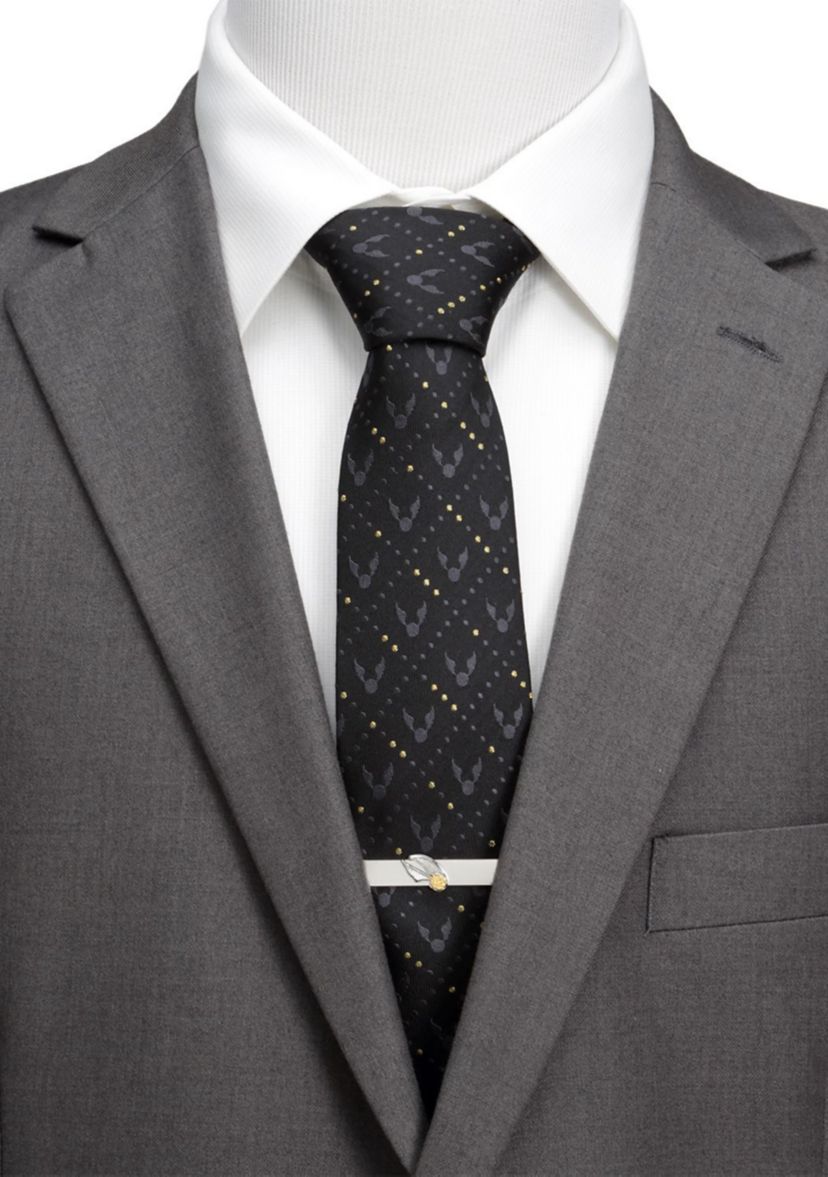Golden Snitch Black Silk Tie