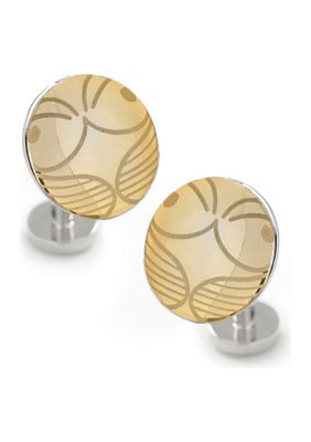 Harry Potter Men's Golden Snitch Hidden Deathly Hallows Locket Cufflinks, Gold
